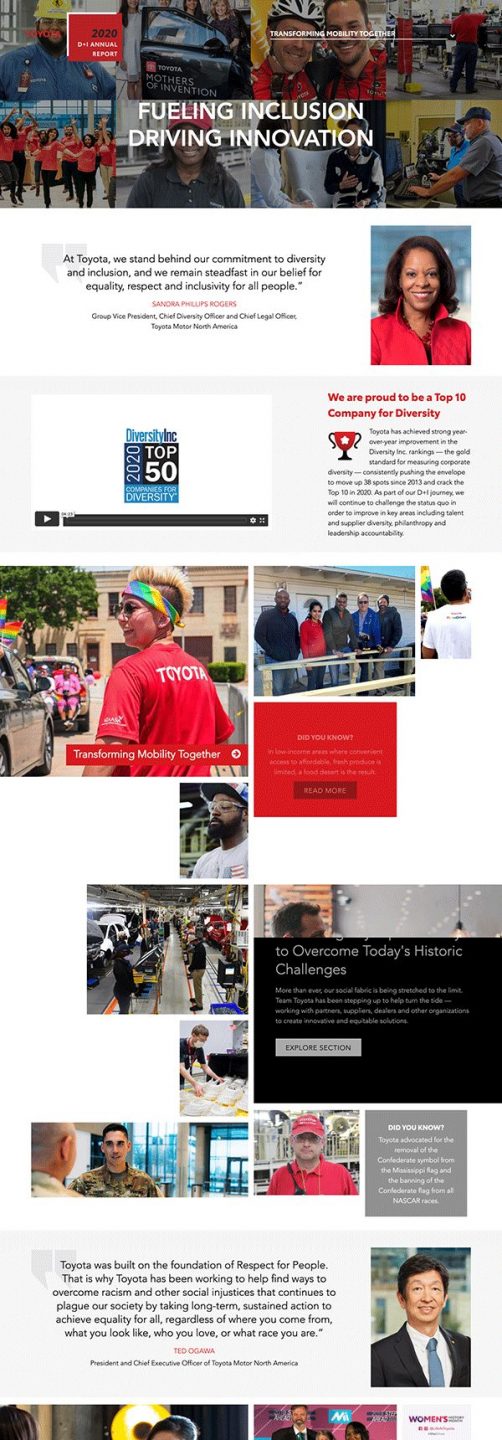 Toyota Diversity Report Screenshot
