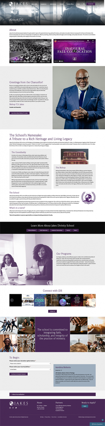 Jakes Divinity School website