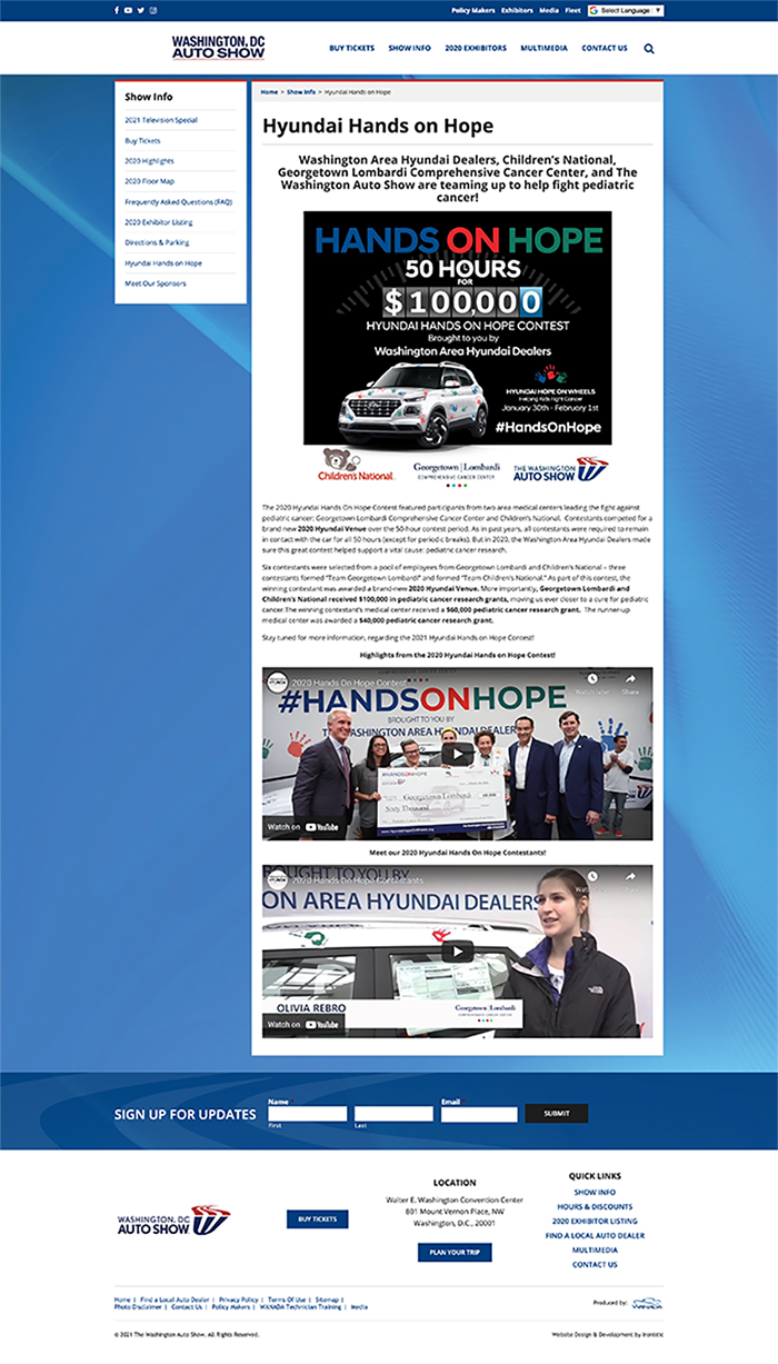 Washington Auto Show website