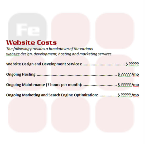 costs of building a website
