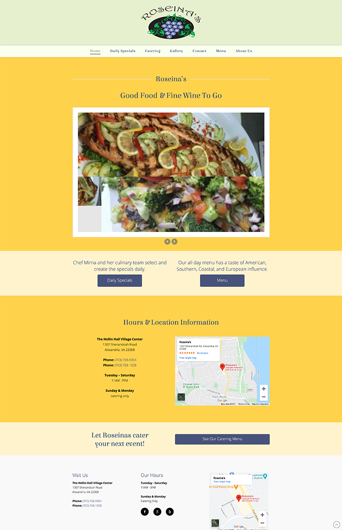 Roseina's website design