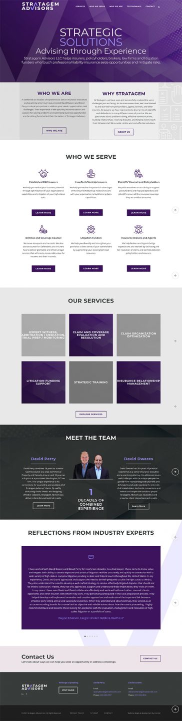 Strategem Advisors website