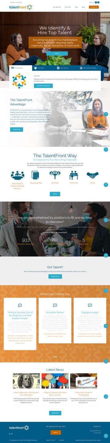 TalentFront website