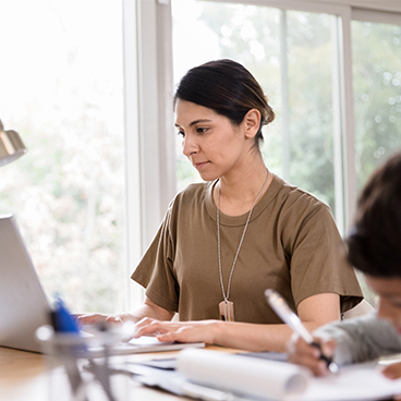 Woman at computer