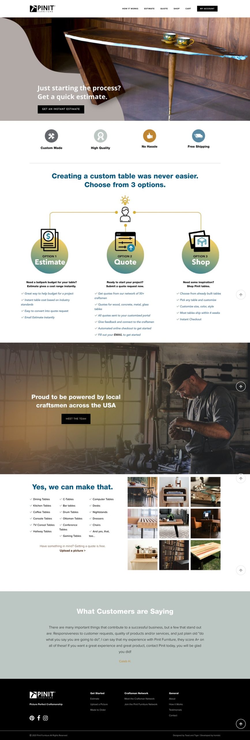 Pinit Furniture website