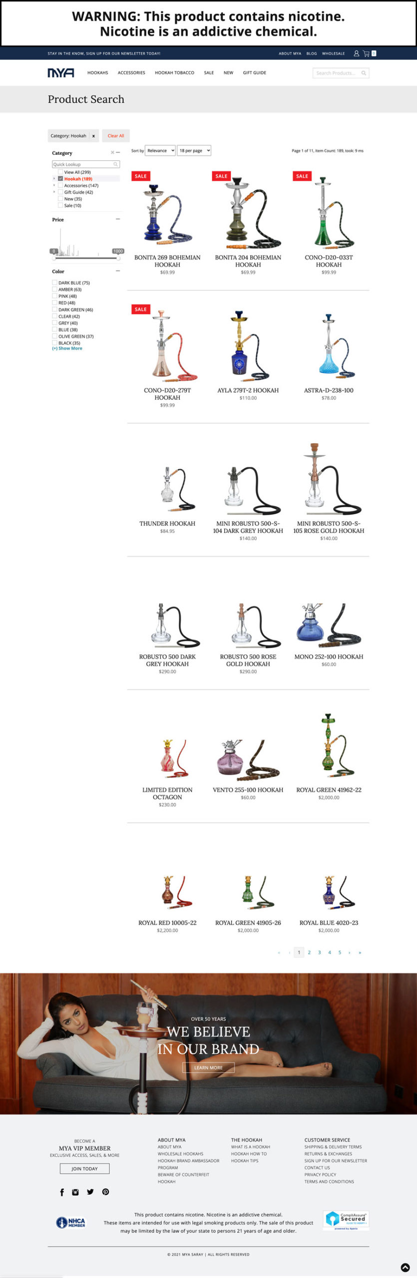 Mya Hookah website