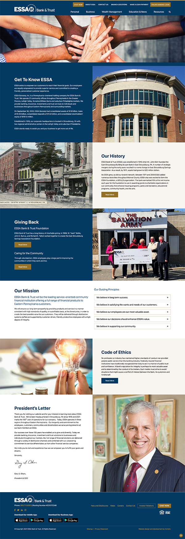 ESSA Bank & Trust website