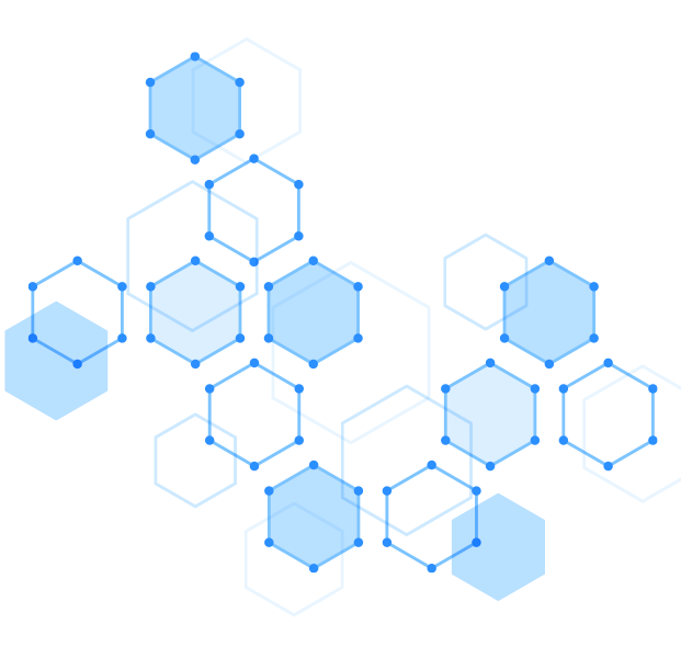 chi-illustration blue hexagon display