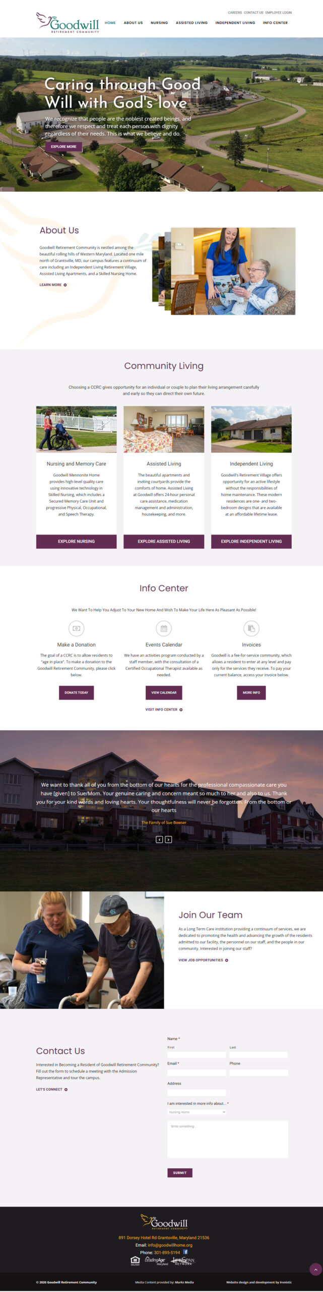 Goodwill Retirement Community website