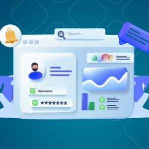 Illustration of a Google Business Profile showing name, rating, images, copy, and metrics.