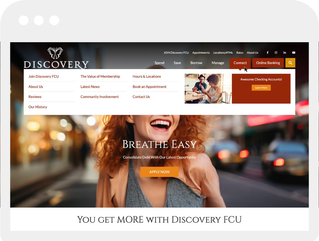 A webpage image with a girl on the front. - ironistic