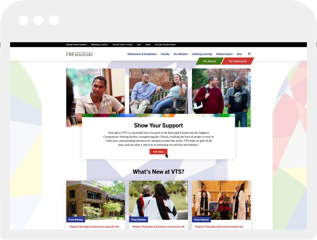 A web page with important calls to action. - ironistic
