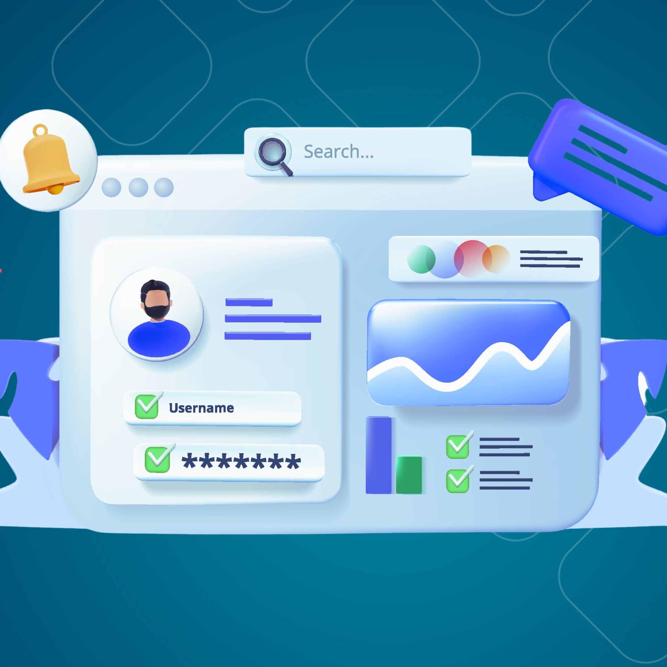 Illustration of a google business profile showing name, rating, images, copy, and metrics. - ironistic