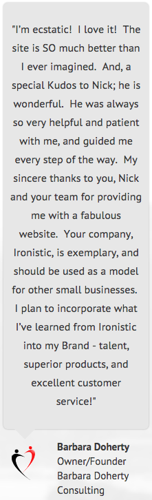 Client testimonials - ironistic