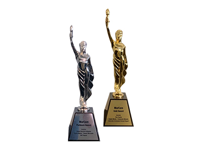 Award-marcomm - ironistic Marcom award statues won by ironistic - ironistic