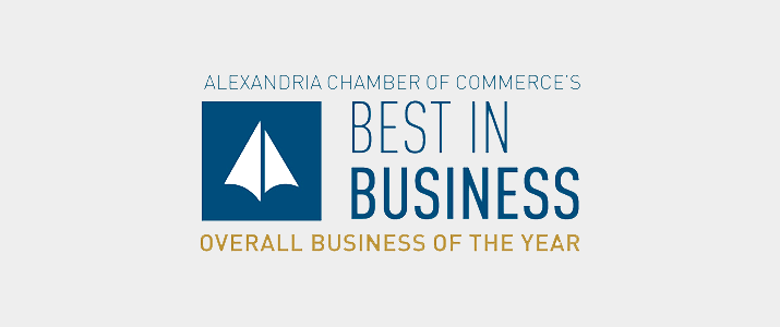 Alexandria chamber of commerce best in business, overall business of the year award - ironistic
